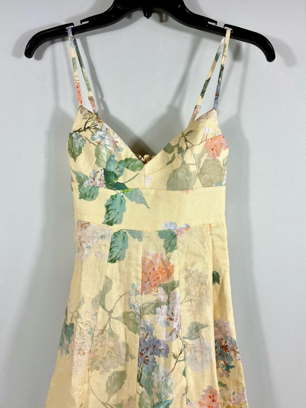 Zimmermann Illuminate Picnic Floral Linen Dress 2P Lemon Hydrangea NWT - Picture 10 of 17